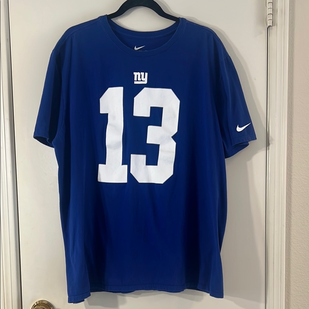 Nike New York Giants Odell Beckham Jr Men’s T-Shirt NFL 100% Cotton Athletic Cut